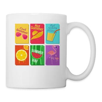 Idée cadeau été flamant rose pastèque pastèque - Mug blanc - blanc - Droite