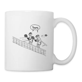 Funny shirt for tennis double player gift - Mug - white - Right