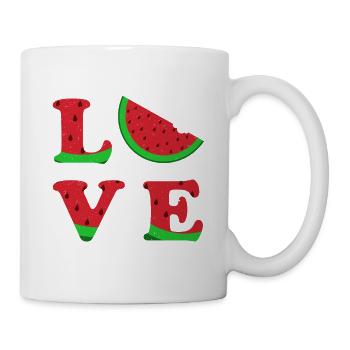 Love Wassermelone Typografie Vegetable Geschenk - Tasse - Weiß - Rechts