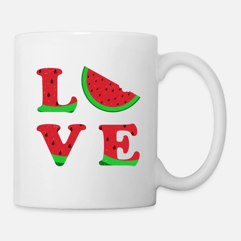 Love Wassermelone Typografie Vegetable Geschenk - Tasse - Weiß
