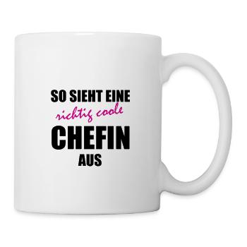 So sieht eine richtig coole Chefi aus Geschenkidee - Tasse - Weiß - Rechts