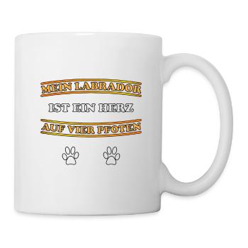 Mein Labrador ist ein Herz auf 4 Pfoten Geschenk - Tasse - Weiß - Rechts