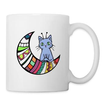 Außerirdische Katze Alien Ufo Haustier Geschenk - Tasse - Weiß - Rechts