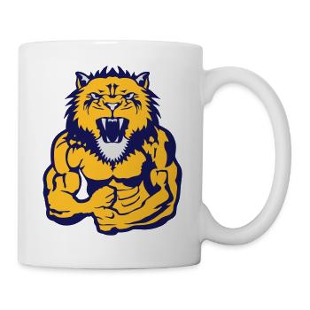 lion body bodybuilding bodybuilding - Mug - white - Right