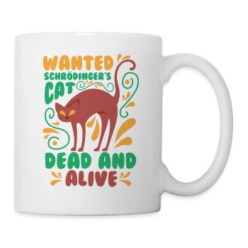 Schrödingers Katze T-Shirt - Katzen TShirt Physik - Tasse - Weiß - Rechts