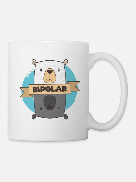 T-shirt bipolaire - Ours polaire Idée cadeau bipolaire - Mug blanc - blanc
