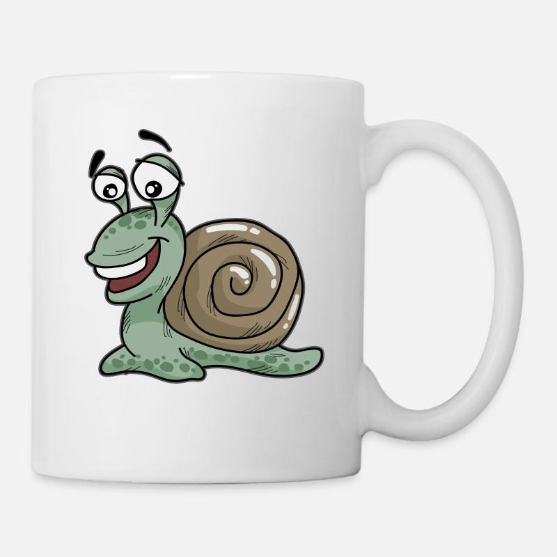 Glückliche Schnecke Cartoon Comic Langsam - Tasse - Weiß