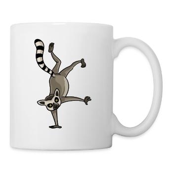 Lemur Affen Lustiger Tierliebe Liebhaber Geschenk - Tasse - Weiß - Rechts