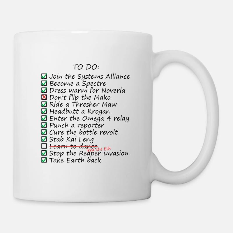 Commander Shepards To-Do List - Mug blanc - blanc