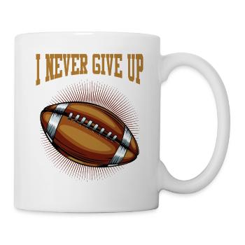 Je n'abandonne jamais le cadeau de football américain en peau de porc - Mug blanc - blanc - Droite