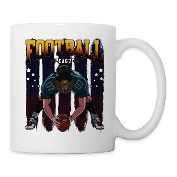 American Football Liebhaber Ballsport Geschenkidee - Tasse - Weiß - Rechts