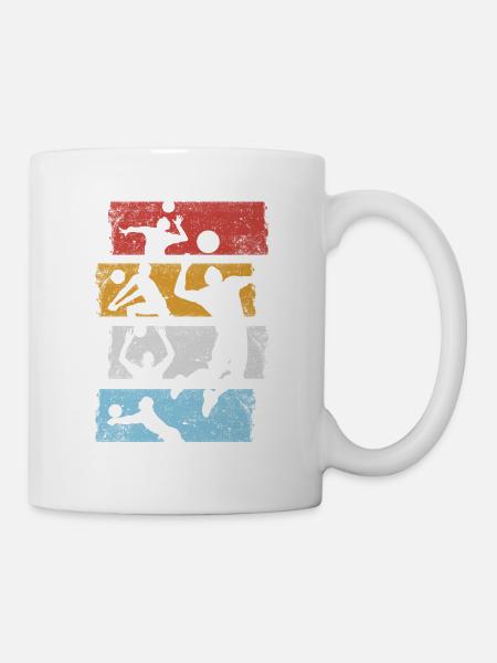 Vintage Retro Volleyball Sport Team Play Geschenk - Tasse - Weiß