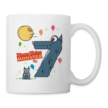 Chemise d'anniversaire 7 ans est ce petit monstre - Mug blanc - blanc - Droite