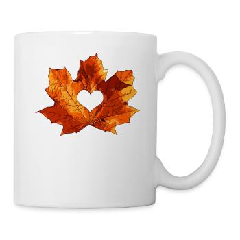 Feuille d'érable coeur - Mug blanc - blanc - Droite