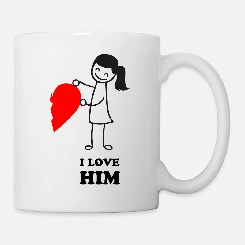 Valentinstag|Love Him - Tasse - Weiß
