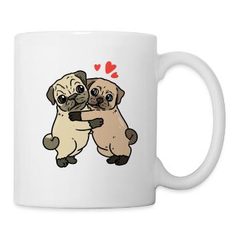 Möpse | Mops - Tasse - Weiß - Rechts