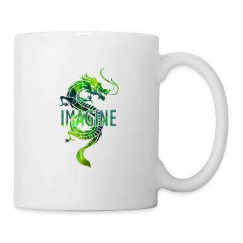 Imagine Fantasy Dragon Tattoo Style Design - Mug blanc - blanc - Droite