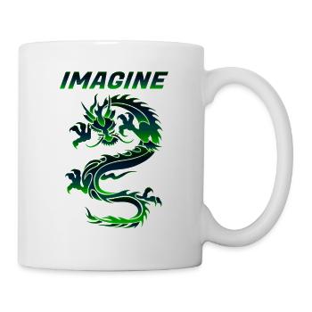 Imagine Fantasy Dragon Tattoo Style Design - Mug blanc - blanc - Droite