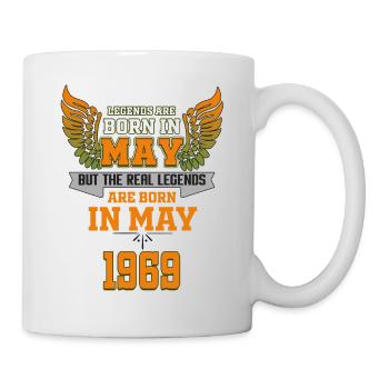 Né en mai T-shirt / Idée cadeau / Homme / Femme - Mug blanc - blanc - Droite