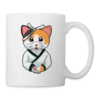 Sushi Katze Kimono Asien Fantasy Länder Japan süß - Tasse - Weiß - Rechts