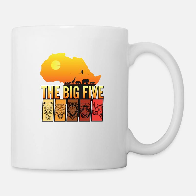 les cinq grands safari en afrique - Mug blanc - blanc