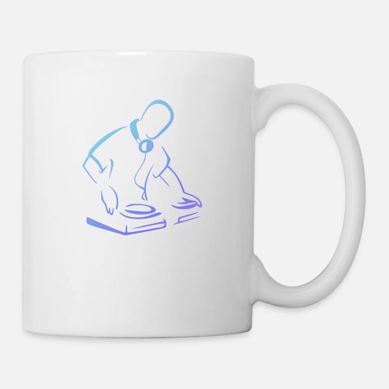 DJ bleu cool - Mug blanc - blanc
