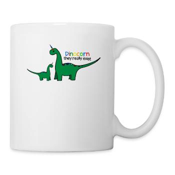 Dinocorn Unisaur Dinosaurier Einhorn Kreuzung Spaß - Tasse - Weiß - Rechts