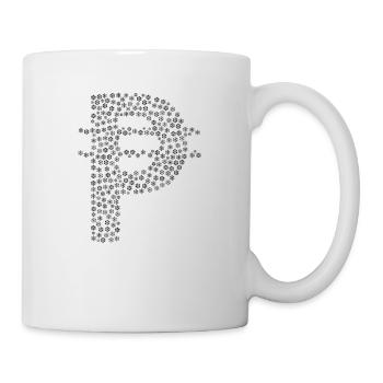 Snowflakes Word Cloud in Cur Peso Shape (Black) - Mug - white - Right
