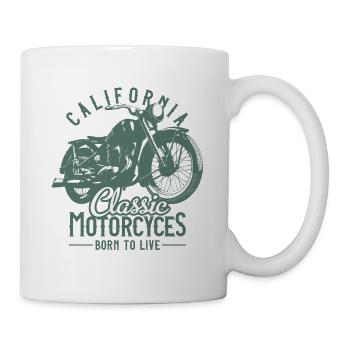Klassische Motorräder. Geboren um zu leben - Tasse - Weiß - Rechts