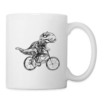 T-Rex sur vélo - Dinosaure, Reptile Cool - Mug blanc - blanc - Droite