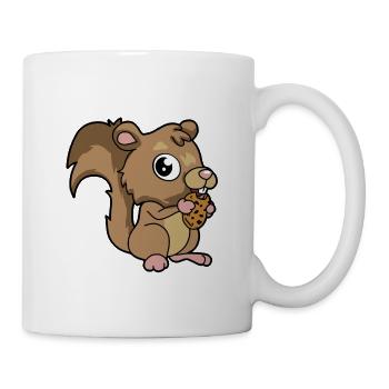 Écureuil animaux enfants fantaisie amour biscuits doux - Mug blanc - blanc - Droite