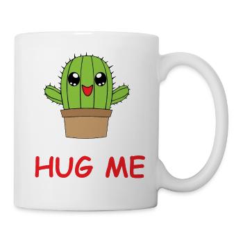 Kaktus hug me Umarmung Liebe lustiges Design - Tasse - Weiß - Rechts