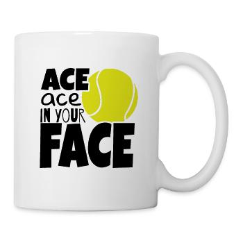 Cadeau de balle de balle de tennis balle de tennis - Mug blanc - blanc - Droite