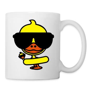 Cool duck on holiday - Mug - white - Right