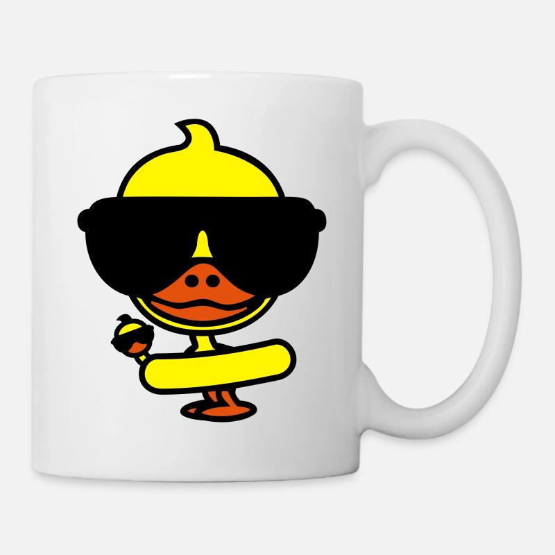 Coole Ente im Urlaub - Tasse - Weiß