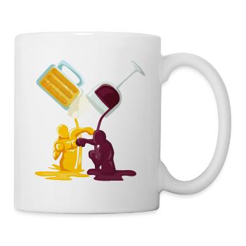 Bière et vin en boxe - Mug blanc - blanc - Droite