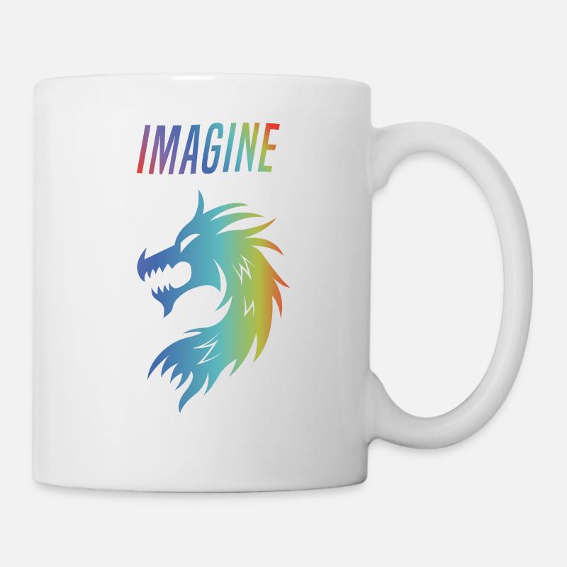 Imagine Fantasy Dragon Tattoo Style Design - Mug - white
