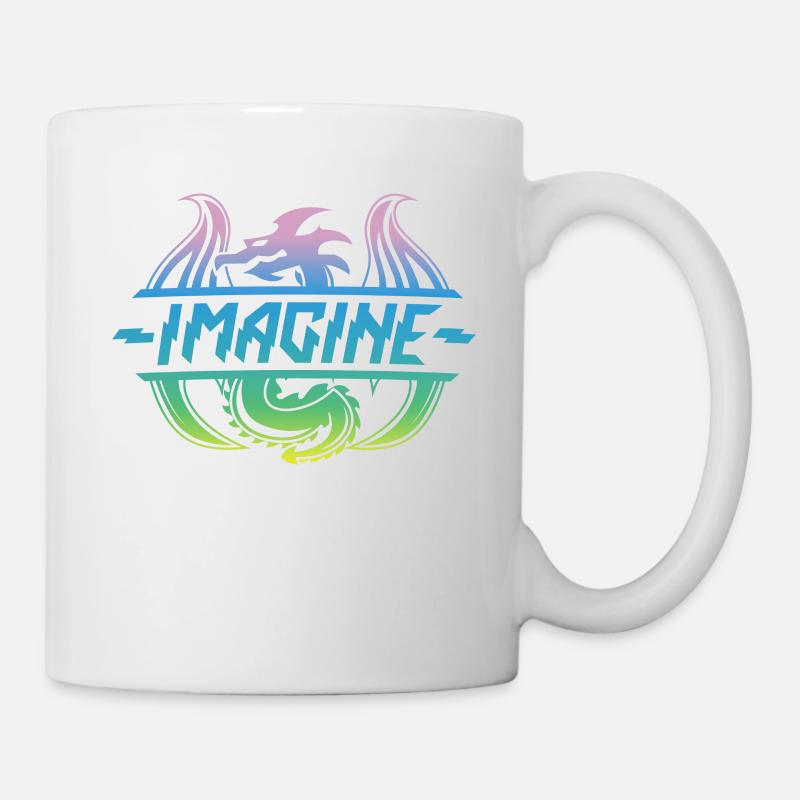 Imagine Fantasy Dragon Tattoo Style Design - Mug blanc - blanc