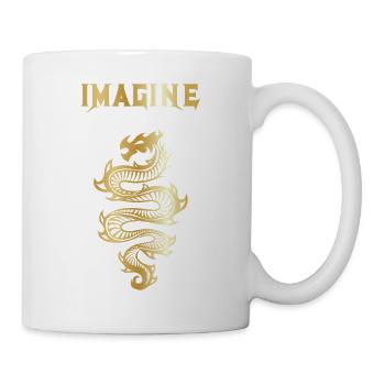 Imagine Fantasy Dragon Tattoo Style Design - Mug blanc - blanc - Droite