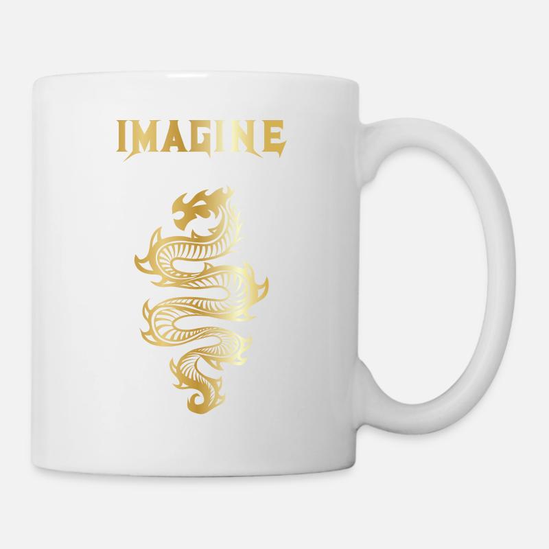 Imagine Fantasy Dragon Tattoo Style Design - Mug - white