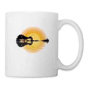 Sonnenuntergang Gitarre E-Gitarre Geschenk - Tasse - Weiß - Rechts