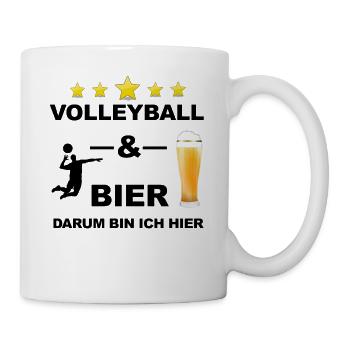 Volleyball T-Shirt Spruch Motiv - Tasse - Weiß - Rechts