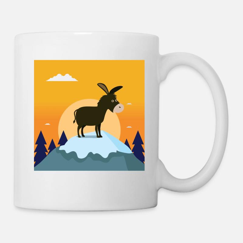 Esel auf Gipfel - Tasse - Weiß