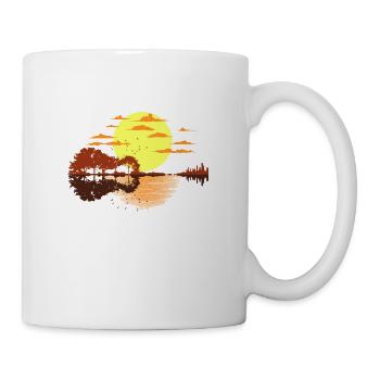 Coucher de soleil guitare rougeâtre guitare électrique cadeau - Mug blanc - blanc - Droite
