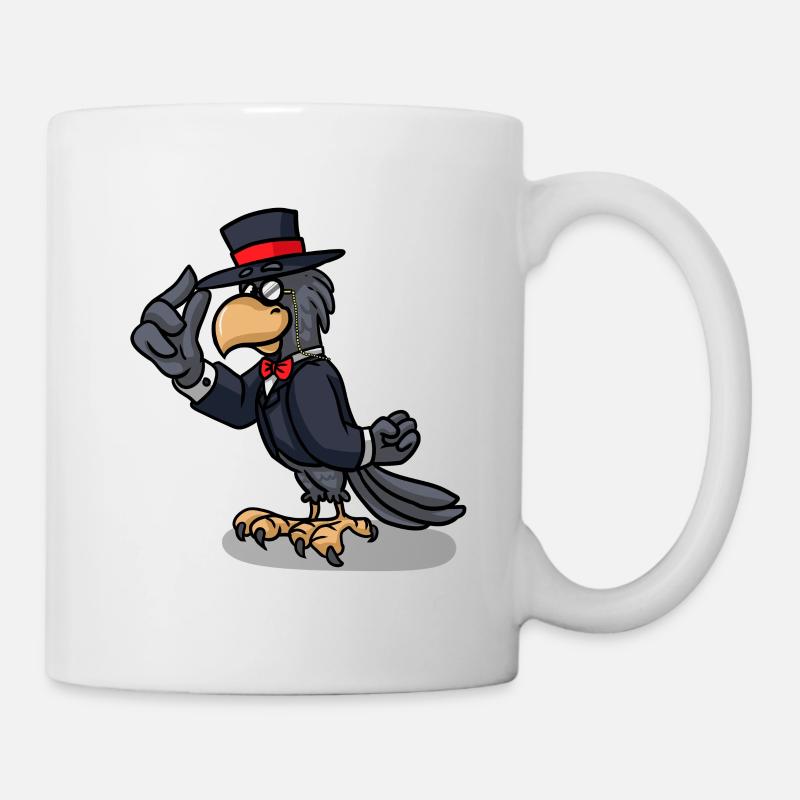 schwarzer Rabe Raben Krähe Krähen Vogel - Tasse - Weiß