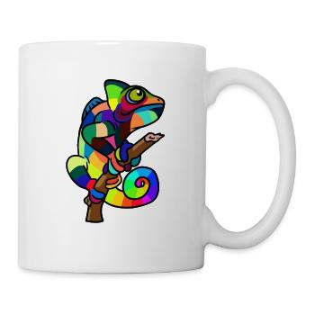 buntes Chamäleon Echse Wildtier Zoologie Baby - Tasse - Weiß - Rechts