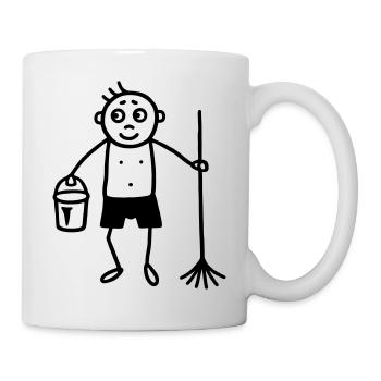 Nacktputzer - nackt putzen - Tasse - Weiß - Rechts