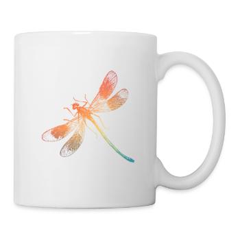 Bunte Regenbogen Libelle - Tasse - Weiß - Rechts