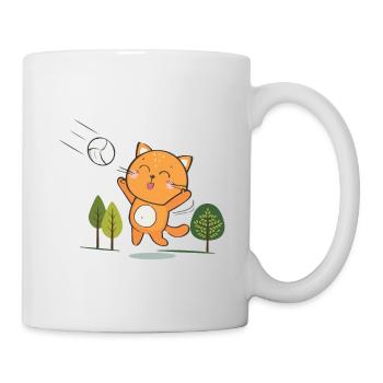 cool chat de volleyball dodgeball drôle - Mug blanc - blanc - Droite