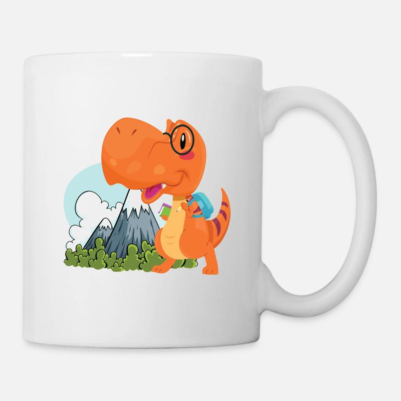 cooler lustiger nerd Dino - Tasse - Weiß
